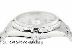 Rolex Mens Datejust 18K White Gold Diamond Sapphire Bezel Watch & Rolex Band