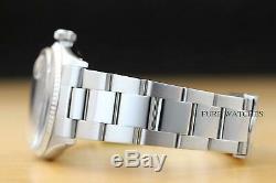 Rolex Mens Datejust 18k White Gold Bezel & Stainless Steel Black Dial Watch