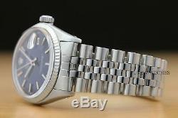 Rolex Mens Datejust Blue Dial 18k White Gold & Stainless Steel Watch
