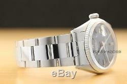 Rolex Mens Datejust Blue Dial 18k White Gold & Steel Watch + Oyster Band