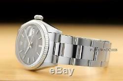 Rolex Mens Datejust Original Gray Sigma Dial 18k White Gold & Steel Watch