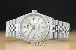 Rolex Mens Datejust Oyster Perpetual + Rolex 18k White Gold Fluted Bezel Watch