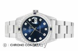 Rolex Mens Datejust Quickset 18K White Gold Diamond & Sapphire Watch
