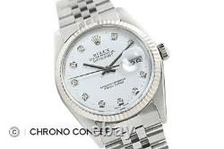 Rolex Mens Datejust Quickset 18K White Gold & Stainless Steel Watch