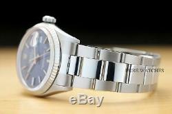 Rolex Mens Datejust Quickset 18k White Gold & Stainless Steel Blue Dial Watch