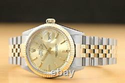 Rolex Mens Datejust Quickset 18k Yellow Gold & Stainless Steel Genuine Watch