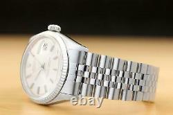 Rolex Mens Datejust Silver Dial 18k White Gold & Stainless Steel Watch