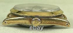 Rolex Oyster Perpetual Date 34mm White Dial Vintage Gold Shell Men's Watch 15505