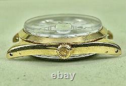 Rolex Oyster Perpetual Date White Dial 34mm Vintage Gold Shell Men's Watch 1550