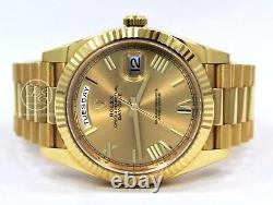 Rolex President 40mm Day-Date 228238 18K Yellow Gold Champagne Roman Dial B/PAPR