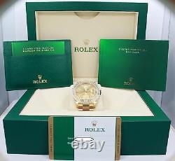 Rolex President 40mm Day-Date 228238 18K Yellow Gold Champagne Stick Dial NEW