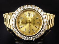 Rolex President Day-Date 18K Yellow Gold Large Diamond 18038 Diamond Watch 7.2Ct