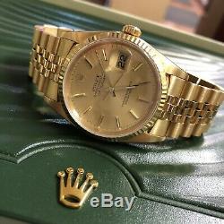 Rolex Solid 18K Yellow Gold Datejust President Bracelet 16018 Mint Condition