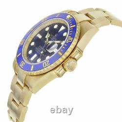 Rolex Submariner 116618 Blue on Blue 18K Yellow Gold Automatic Mens Watch