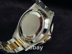 Rolex Submariner Date 18k Yellow Gold & Steel Watch Blue Dial & Bezel Sub 16613