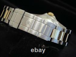 Rolex Submariner Date Mens 18k Yellow Gold & Steel Watch Blue Dial Bezel 16613