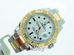 Rolex Yacht Master Mens 18k Yellow Gold & Stainless Steel Watch White Dial 16623