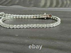 Round Cut 7.00Ct Simulated Diamond 14k White Gold Plated Women's Tennis Bracelet