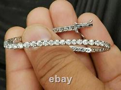 Round Cut 7.00Ct Simulated Diamond 14k White Gold Plated Women's Tennis Bracelet