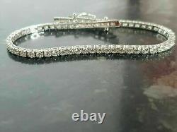 Round Cut 7.00Ct Simulated Diamond 14k White Gold Plated Women's Tennis Bracelet