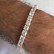 Round Cut Certified Moissanite Engagement Unisex Bracelet 14k White Gold Plated