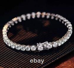 Round Cut Lab-Created 7CT Diamond Women's Tennis Bracelet 14k White Gold Plated
