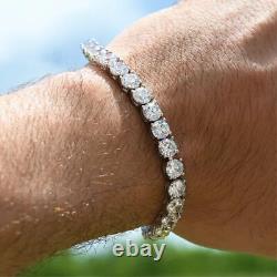 Round Sparkling 5mm Moissanite Tennis Wedding Bracelet in 14k White Gold Plated