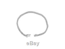 SI1 H 3.10Ct Round Cut Diamond Tennis Bracelet 14Kt Solid White Gold Prong Set