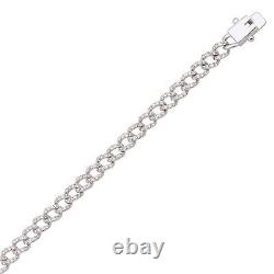 SI/H Pave Diamond Cuban Chain Bracelet 10k White Gold Jewelry Gift 1.60 Ct