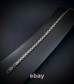 (SO4) 14ct White Gold Belcher Chain 8 Bracelet 4.5grams