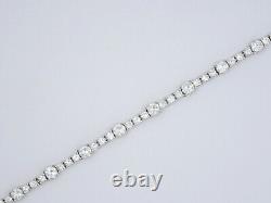 SOLID 14K WHITE GOLD with 6.5 TCW CUBIC ZIRCONIA TENNIS BRACELET 6.75 /8.5g