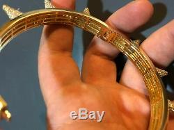 SOLID 925 Silver Spike Bangle Bracelet 14k Yellow Rose Gold Lil Pump ICY Diamond