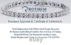 Sale 8 CT Womens Anniversary Gift Diamond Tennis Bracelet 14K White Gold I2 127