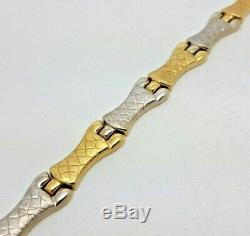 Scale Pattern Panel Bracelet 18ct Yellow & White Gold (9829T)