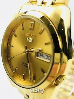 Seiko 5 Automatic Gold Stainless Steel 38mm Case Mens Watch SNK366K1