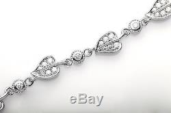 Signed $15,000 A JAFFE 4ct VS D E Diamond 18k White Gold LEAF LINK Bracelet 20g