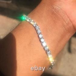 Silver 14K White Gold Plated 7CT Round Cut Lab-Created Diamond Tennis Bracelet