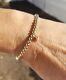 Stretch or Clasp 14k Solid YWR Gold Pyramid Charm 4mm Gold Ball Bead Bracelet