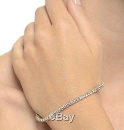 Stunning 2.80ct Natural Diamond Tennis Bracelet 18ct White Gold