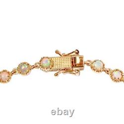TJC 3.9ct Opal Station Bracelet in 18ct Yellow Gold Over Silver