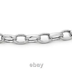 TJC 9ct White Gold Belcher Chain Bracelet Size 7.5 with Spring Ring Clasp