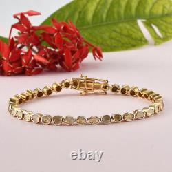 TJC Tennis Bracelet Size 7.5 Inches with in 14ct Gold Over Silver Wt. 14 Gms