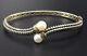 T&C Town & Country Sterling Silver 14k Yellow Gold Pearl & Diamond Bracelet