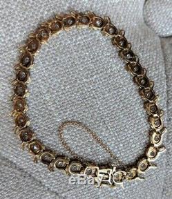 Tennis Beautiful Bracelet 7 Inch 14k Yellow Gold Over Round-Cut VVS1 Diamond