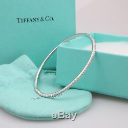 Tiffany & Co. 18ct White Gold Diamond Metro Hinged Bangle Rrp. £4,850