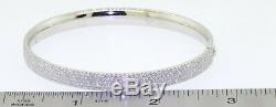 Tiffany & Co. Metro heavy 18K white gold 2CTW VS diamond cluster bangle bracelet
