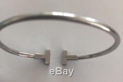 Tiffany & Co. Small T Wire Narrow Bangle in 18KT White Gold 6