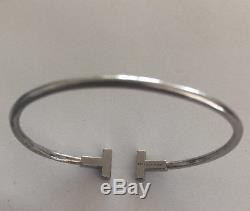 Tiffany & Co. Small T Wire Narrow Bangle in 18KT White Gold 6