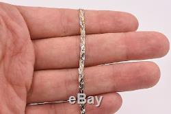 Triple Braided Fox Tail Bracelet Real Solid Tricolor 10K White Rose Yellow Gold
