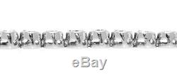 USA Made Natural 4ct Diamond Tennis Bracelet Round Bezel 14k White Gold 4.00ct
